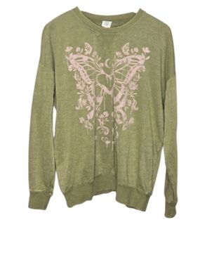 No Boundaries Floral Butterfly Pullover Sweatshirt